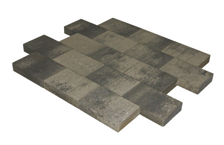 vlaksteen 20x30x6cm grijs-zwart