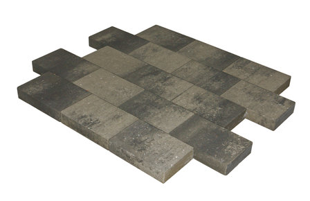 vlaksteen 20x30x4cm grijs-zwart