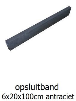 opsluitband 6x20x100cm antraciet