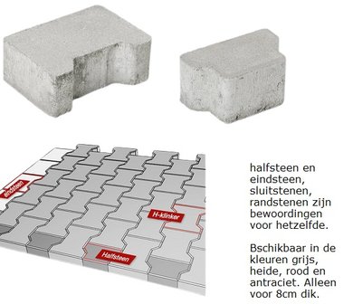 sluitstenen voor 20x16,4/11,7 heide rood grijs antraciet 8cm dik