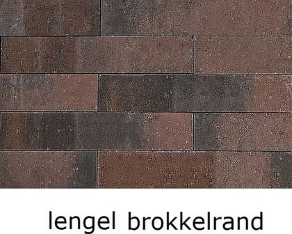 12x12x60cm stapelblok wallblock lengel brons brokkelrand 