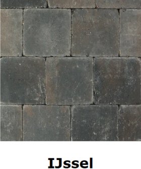 metro trommelsteen 15x15x6cm bruin zwart IJssel