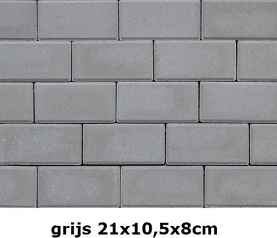 21x10,5x8cm grijs volledige kleuring