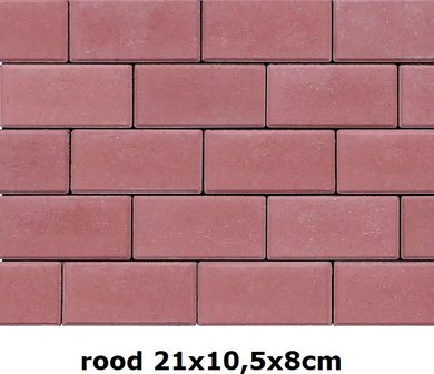 21x10,5x8cm rood volledige kleuring