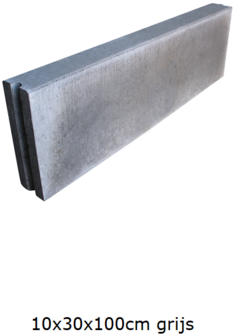 6x30x100cm betonband grijs