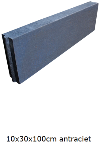 10x30x100cm betonband antraciet