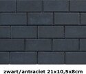 zwart antraciet 21x10,5x8cm